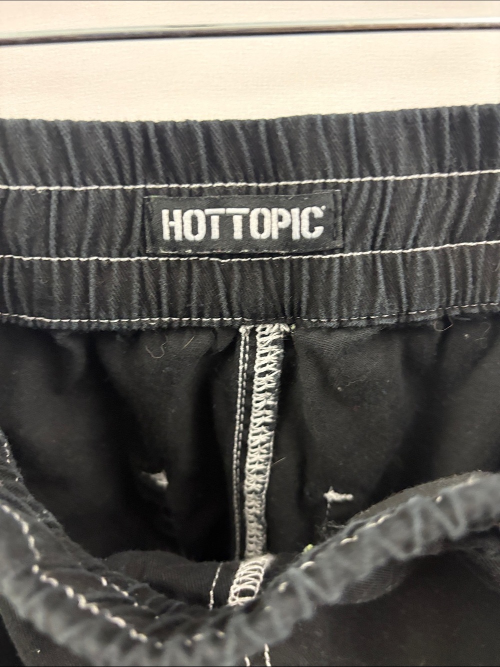 Hot Topic Womens Cargo Skinny Pants Black Pull On‎ Grunge Drawstring Small - Picture 6 of 8
